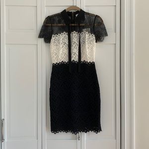 NWOT Sandro Two-tone black and white cocktail dress